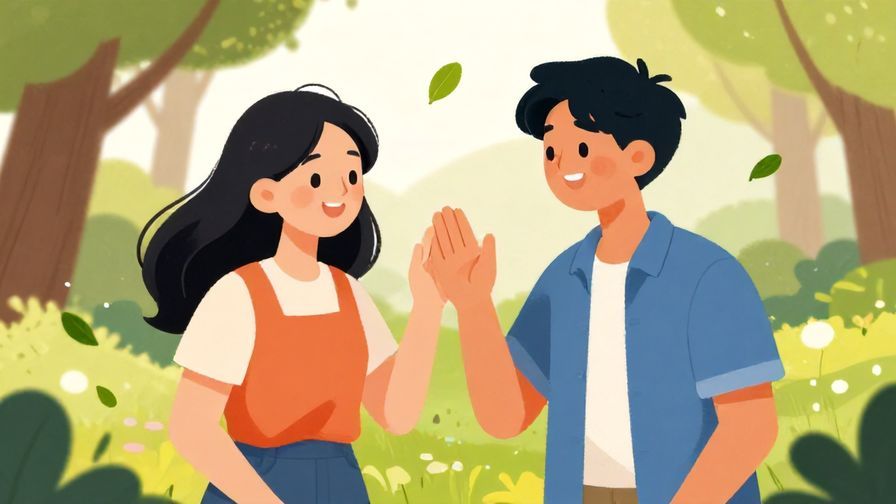 Illustration%20of%20two%20friends%20sharing%20a%20smile%2C%20one%20complimenting%20the%20other%2C%20set%20in%20a%20park%20with%20soft%20sunlight%20and%20floating%20leaves%20around.%20Vibrant%20colors%2C%20illustrated%20style