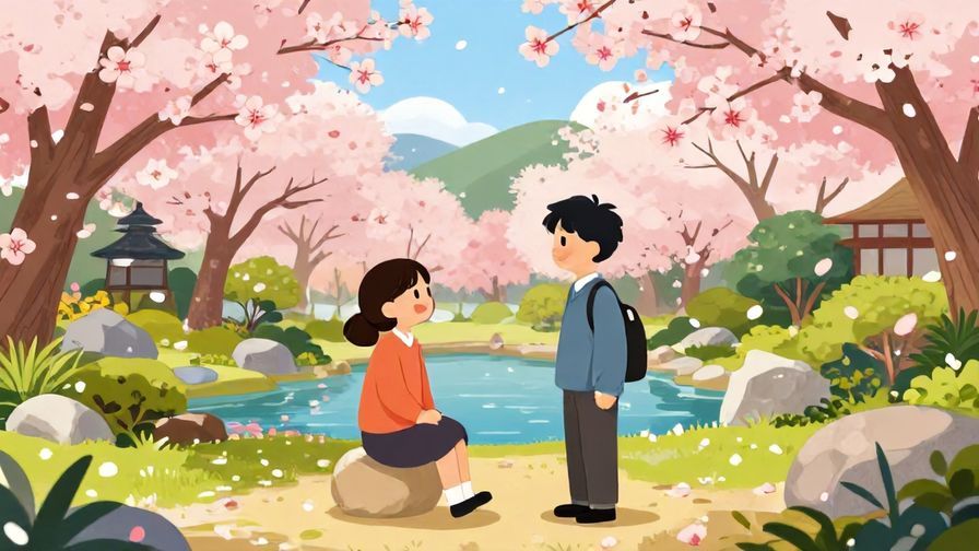 Illustration%20of%20two%20friends%20sharing%20a%20heartfelt%20moment%20in%20a%20peaceful%20Japanese%20garden%2C%20cherry%20blossoms%20falling%20around%20them%2C%20vibrant%20colors%2C%20illustrated%20style