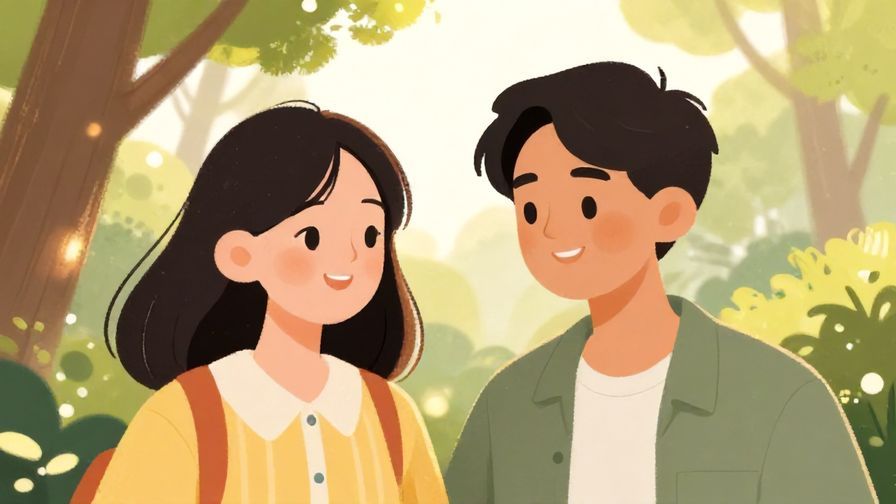 Illustration%20of%20two%20friends%20sharing%20a%20warm%20smile%20with%20gentle%20sunlight%20filtering%20through%20trees%2C%20soft%20natural%20background%2C%20vibrant%20colors%2C%20illustrated%20style