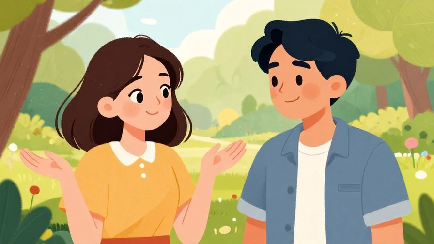 Illustration%20of%20two%20friends%20smiling%20and%20chatting%20in%20a%20park%2C%20one%20shrugging%20lightly%20with%20a%20playful%20expression%2C%20colorful%20background%2C%20illustrated%20style