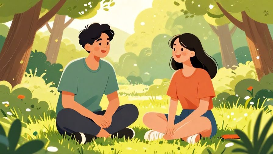 Illustration%20of%20two%20friends%20smiling%20and%20chatting%20in%20a%20park%20with%20sunlight%20filtering%20through%20trees%2C%20vibrant%20colors%2C%20illustrated%20style