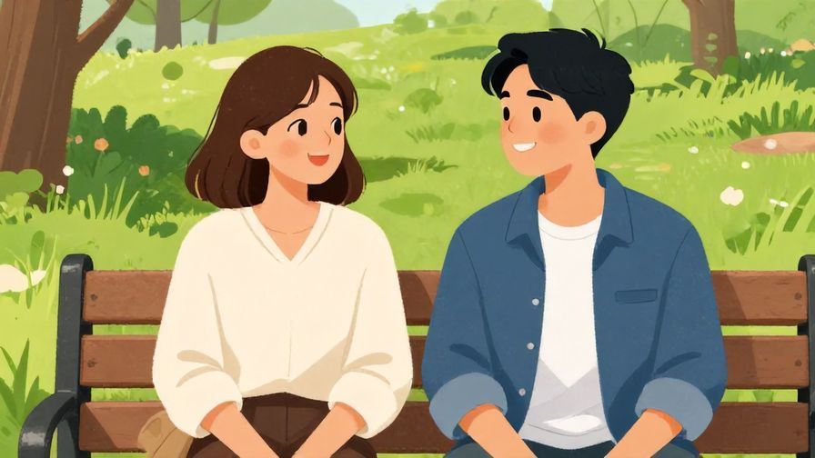 Illustration%20of%20two%20friends%20smiling%20and%20chatting%20on%20a%20bench%20in%20a%20park%2C%20friendly%20expressions%2C%20vibrant%20colors%2C%20illustrated%20style