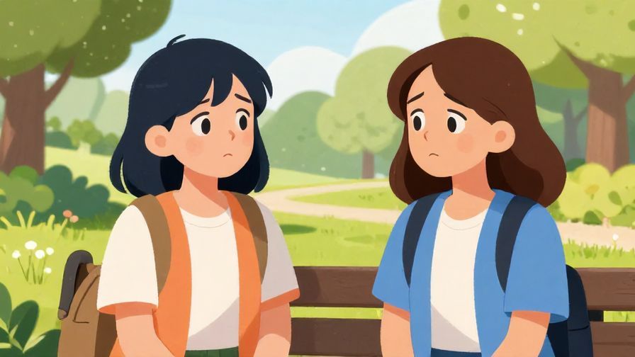 Illustration%20of%20two%20friends%20talking%20with%20confused%20expressions%20in%20a%20park%20setting%2C%20bright%20colors%2C%20illustrated%20style