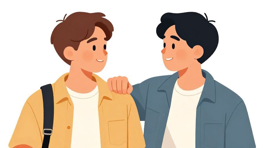 Illustration%20of%20two%20friends%20talking%20with%20one%20encouraging%20the%20other%20with%20a%20friendly%20punch%20on%20the%20shoulder