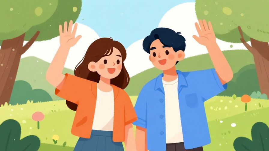 Illustration%20of%20two%20friends%20waving%20cheerfully%20at%20each%20other%20with%20bright%20colors%20and%20a%20park%20background%2C%20expressing%20a%20casual%20farewell%20scene%2C%20illustrated%20style