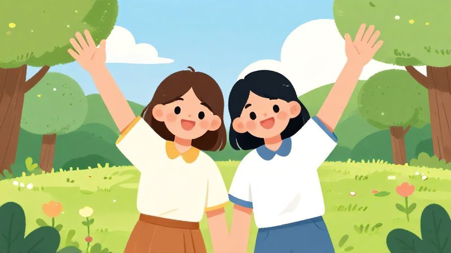 Illustration%20of%20two%20friends%20waving%20cheerfully%20at%20each%20other%20in%20a%20sunny%20park%20with%20smiling%20faces%2C%20bright%20colors%2C%20illustrated%20style