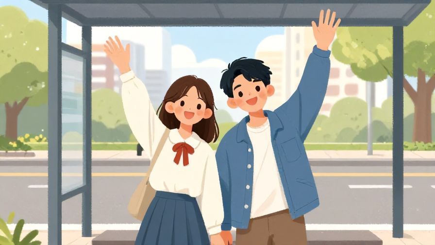 Illustration%20of%20two%20friends%20waving%20goodbye%20at%20a%20bus%20stop%2C%20cheerful%20faces%2C%20sunny%20day%2C%20illustrated%20style