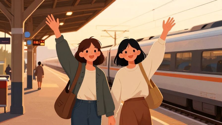 Illustration%20of%20two%20friends%20waving%20goodbye%20at%20a%20train%20station%2C%20sunset%20lighting%2C%20warm%20tones%2C%20illustrated%20style