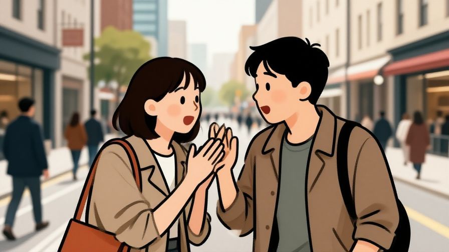 Illustration%20of%20two%20people%20bumping%20into%20each%20other%20on%20a%20busy%20street%2C%20both%20surprised%20and%20smiling%2C%20urban%20background%2C%20illustrated%20style