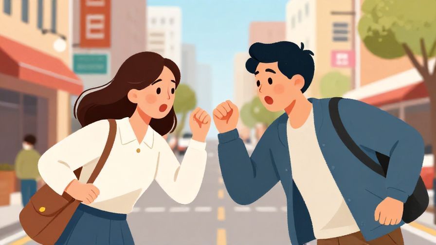 Illustration%20of%20two%20people%20bumping%20into%20each%20other%20on%20a%20busy%20street%2C%20surprised%20expressions%2C%20colorful%20urban%20background%2C%20illustrated%20style