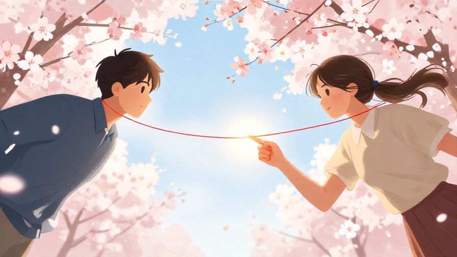 Illustration%20of%20two%20people%20connected%20by%20a%20glowing%20red%20thread%20around%20their%20fingers%2C%20floating%20amidst%20cherry%20blossoms%20and%20soft%20light%2C%20detailed%20background%2C%20vibrant%20colors%2C%20illustrated%20style
