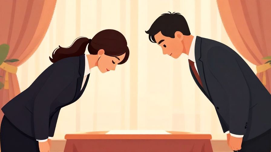 Illustration%20of%20two%20people%20exchanging%20polite%20bows%20in%20a%20formal%20setting%2C%20warm%20lighting%2C%20vibrant%20colors%2C%20illustrated%20style