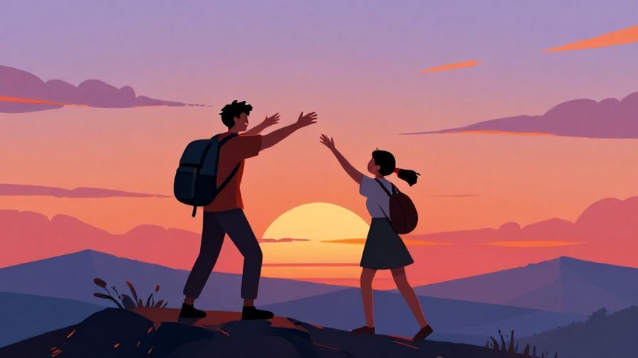 Illustration%20of%20two%20people%20reaching%20a%20mountaintop%20together%2C%20smiling%20and%20looking%20out%20at%20the%20sunset%2C%20vibrant%20colors%2C%20illustrated%20style