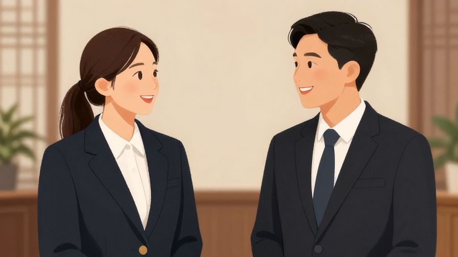 Illustration%20of%20two%20people%20smiling%20and%20chatting%20politely%20with%20pleasant%20expressions%2C%20formal%20indoor%20setting%2C%20illustrated%20style