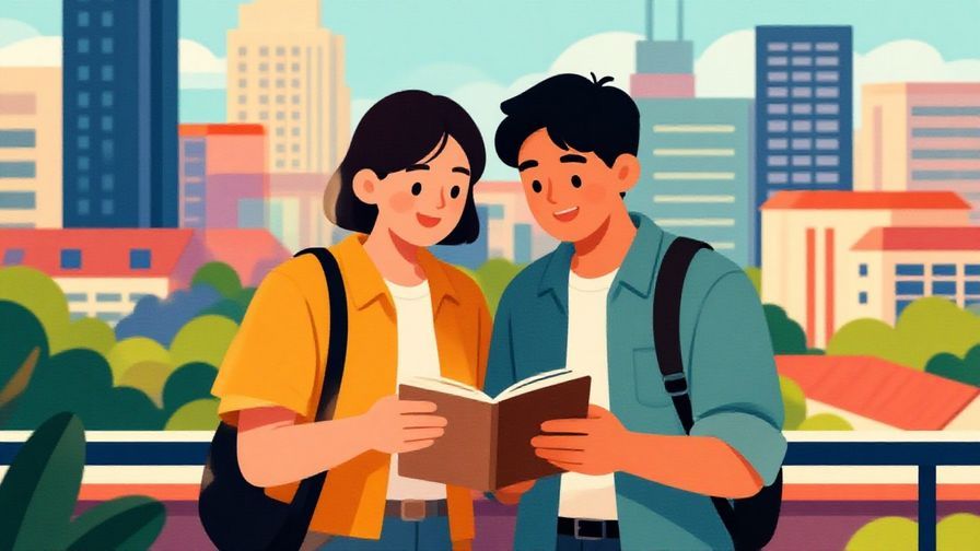 Illustration%20of%20two%20people%20smiling%20and%20planning%20to%20meet%20tomorrow%2C%20cityscape%20background%2C%20vibrant%20colors%2C%20illustrated%20style