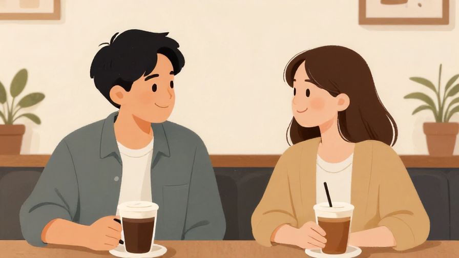 Illustration%20of%20two%20people%20smiling%20politely%20at%20each%20other%20in%20a%20coffee%20shop%20talking%20calmly.%20Warm%20colors%2C%20illustrated%20style