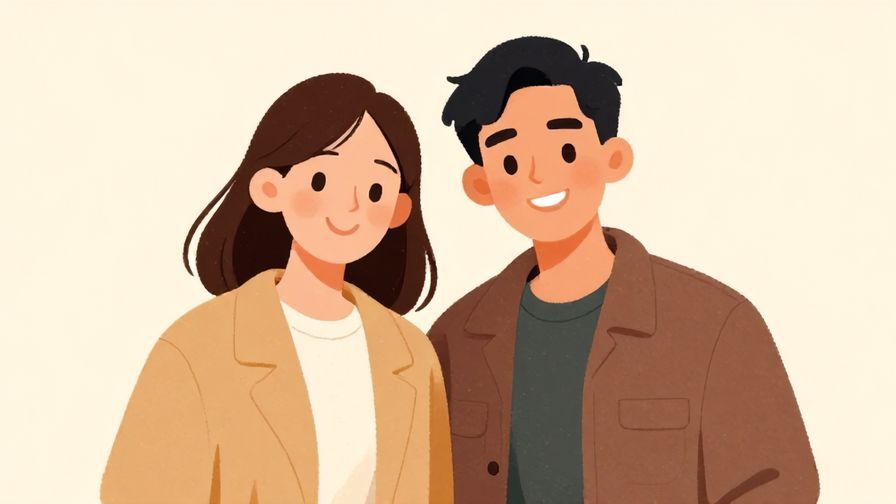 Illustration%20of%20two%20people%20standing%20close%20together%20smiling%20for%20a%20photo%2C%20warm%20colors%2C%20illustrated%20style