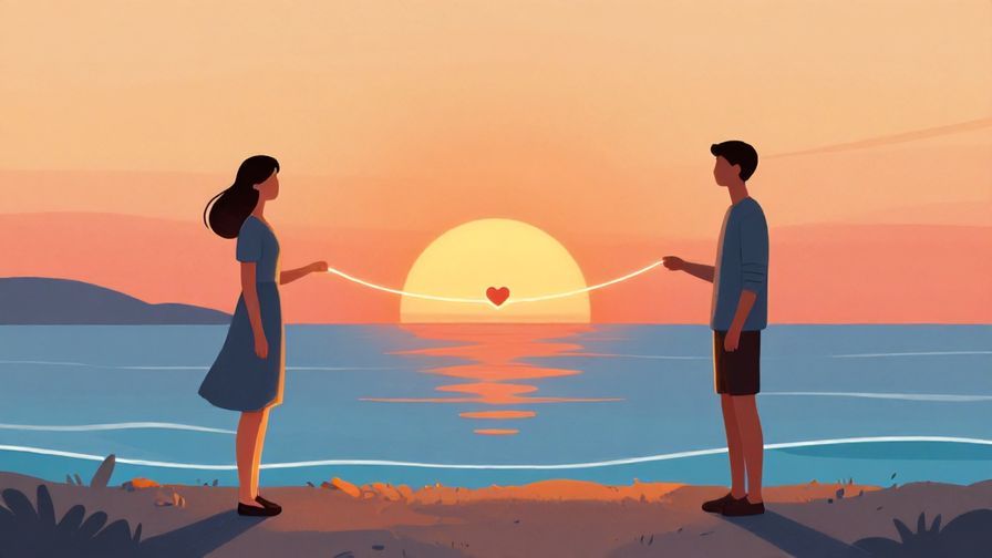 Illustration%20of%20two%20people%20standing%20far%20apart%20but%20their%20hearts%20connected%20by%20a%20glowing%20thread%2C%20with%20a%20sunset%20background%20and%20gentle%20waves%20on%20a%20lake%2C%20vibrant%20colors%2C%20illustrated%20style
