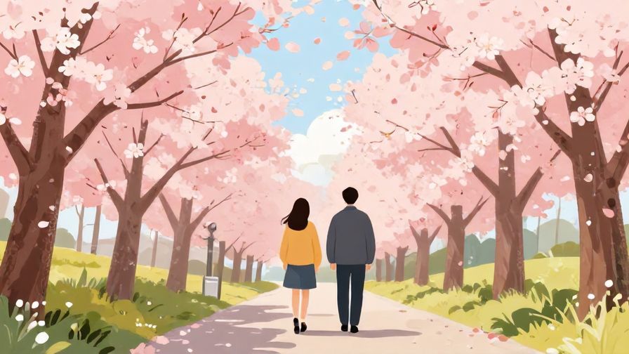 Illustration%20of%20two%20people%20walking%20side%20by%20side%20along%20a%20path%20lined%20with%20cherry%20blossoms%2C%20vibrant%20colors%2C%20illustrated%20style