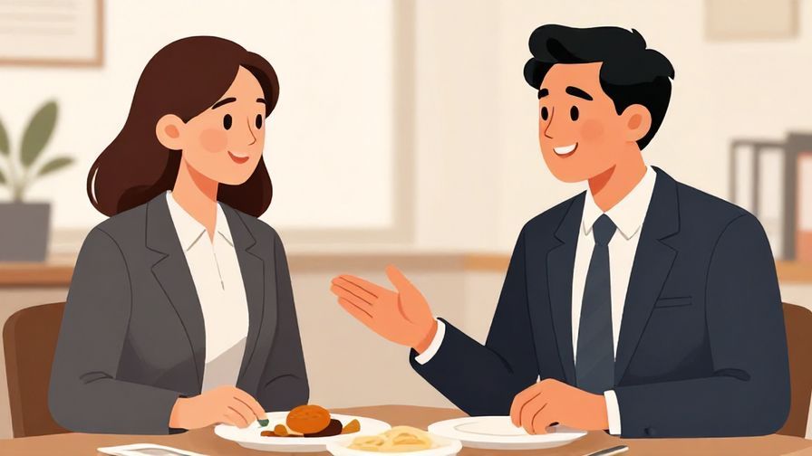 Illustration%20of%20two%20professionals%20smiling%20and%20inviting%20each%20other%20for%20a%20business%20lunch%2C%20formal%20attire%2C%20office%20background%2C%20illustrated%20style