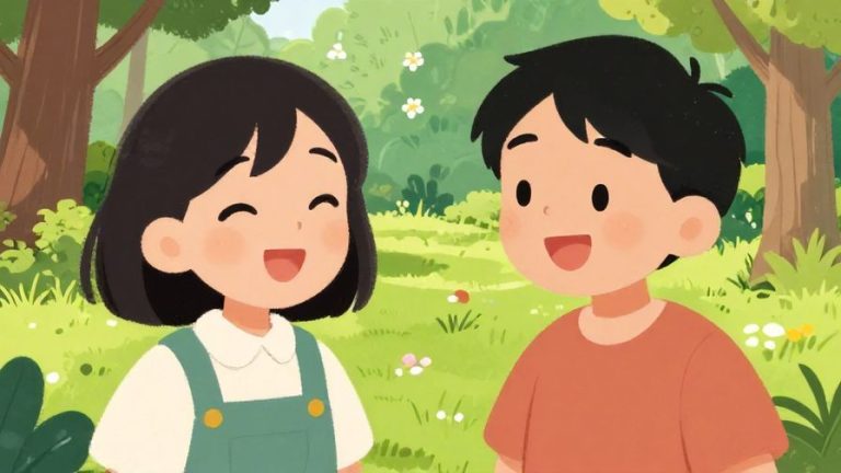 Illustration%20of%20two%20stylized%20characters%20smiling%20and%20chatting%20in%20a%20park%20with%20friendly%20expressions%2C%20detailed%20background%2C%20vibrant%20colors%2C%20illustrated%20style