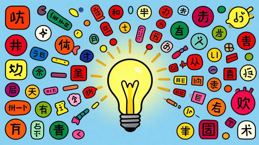 Illustration%20of%20various%20Japanese%20language%20symbols%20flowing%20into%20a%20single%20bright%20idea%20lightbulb%2C%20vibrant%20colors%2C%20illustrated%20style